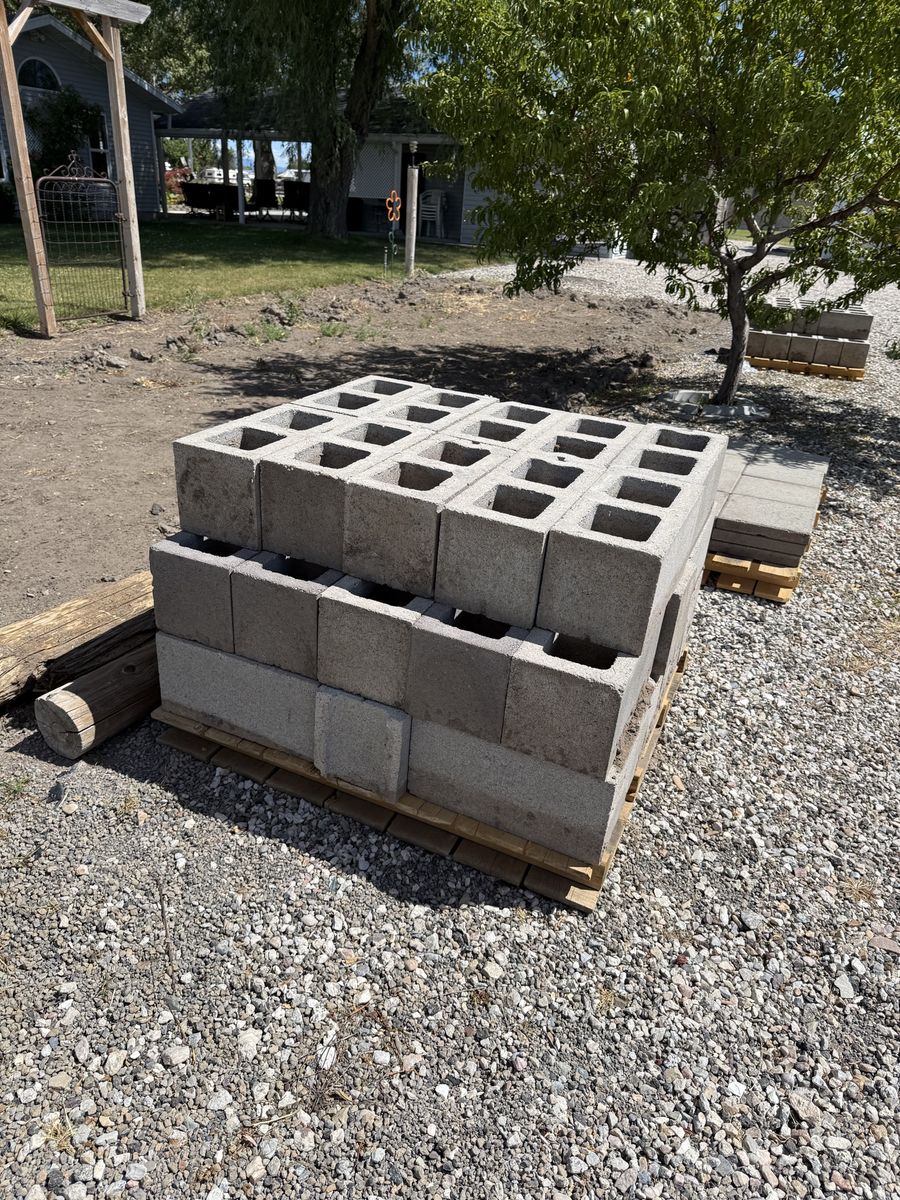 Used Cement Blocks - 15.5"x7.5"x7.5" - 68 Available - Garden/Planter Ready