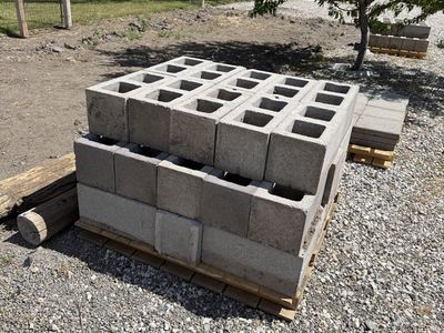 Used Cement Blocks - 15.5"x7.5"x7.5" - 68 Available - Garden/Planter Ready