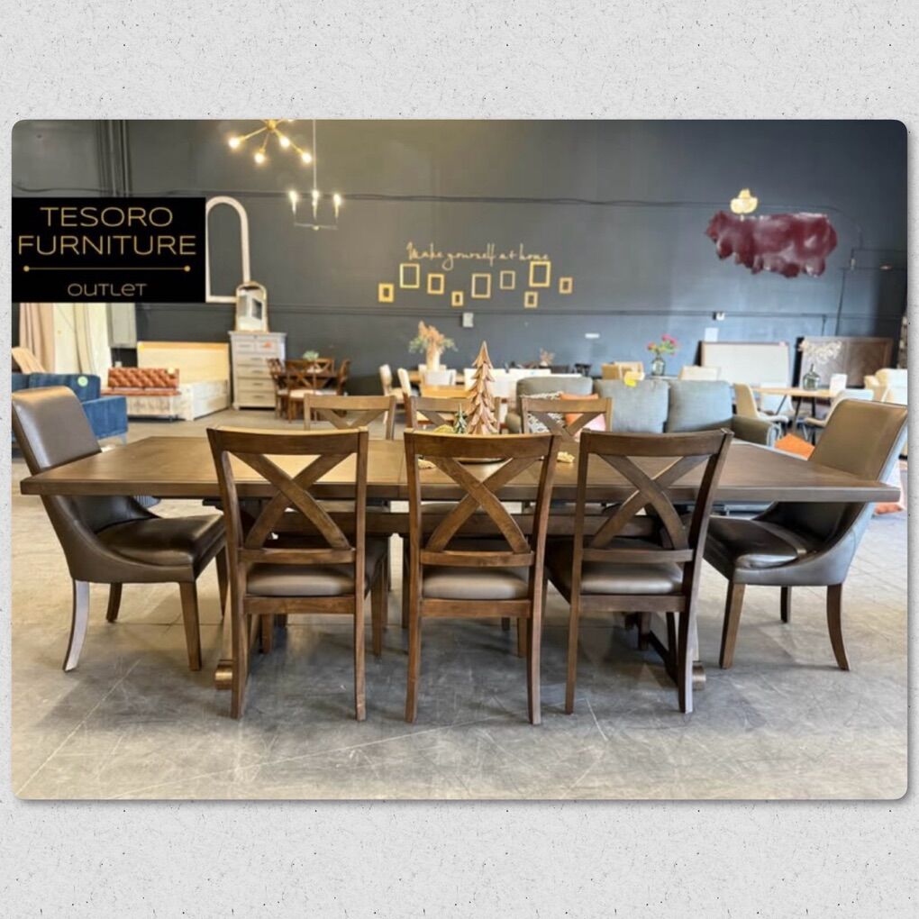 ABRIL MODERN 9 PIECE DINING SET FREE DELIVERY