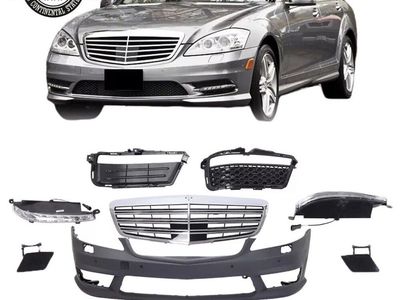 Mercedes W221 2007-2013 S63 AMG Style Front Bumper Assembly w DRLs