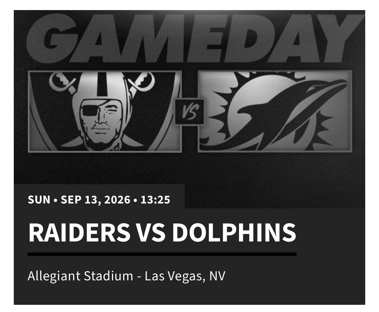 Raiders vs Dolphins