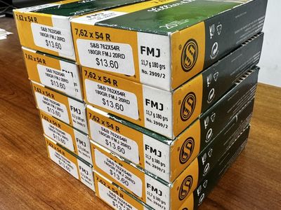 191 Rounds Sellier & Bellot 7.62x54R 180gr FMJ