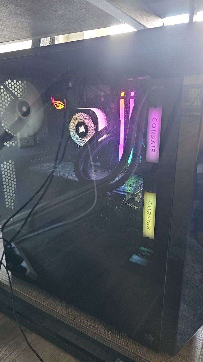 Gaming PC, mouse, keyboard, Monitor.