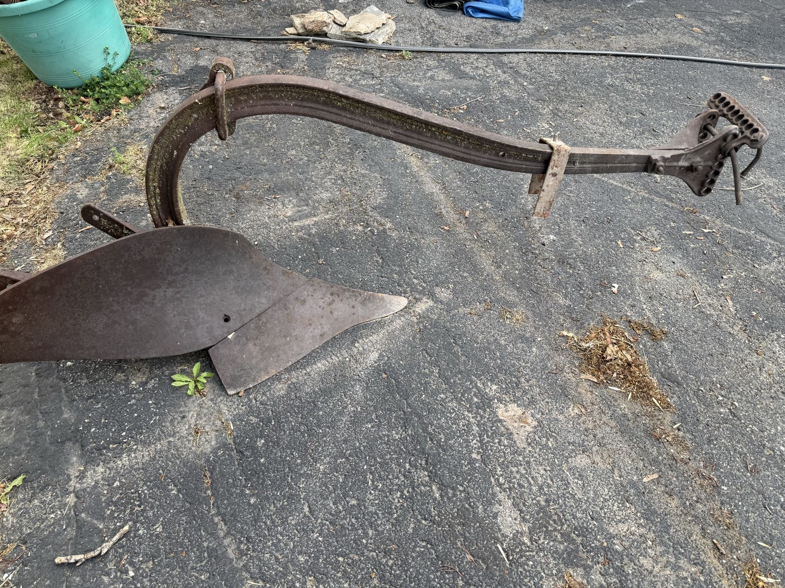 Antique Single Bottom Plow - Vintage Cast Iron Farm Implement