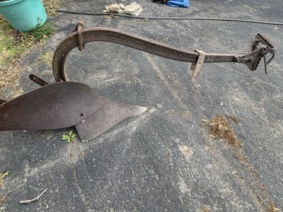 Antique Single Bottom Plow - Vintage Cast Iron Farm Implement