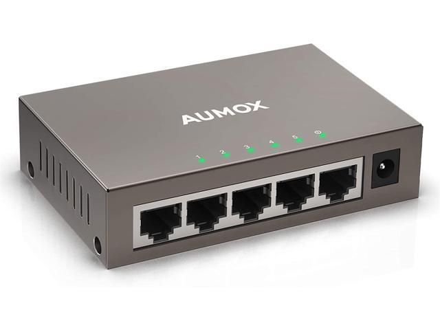 5 Port Gigabit Ethernet Switch Hub Aumox Easy To Use Unmanaged