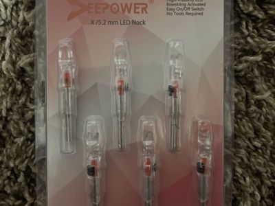 DEEPOWER X/5.2mm High-Visibility LED Bowstring Activated Arrow Nocks - 6 Pack