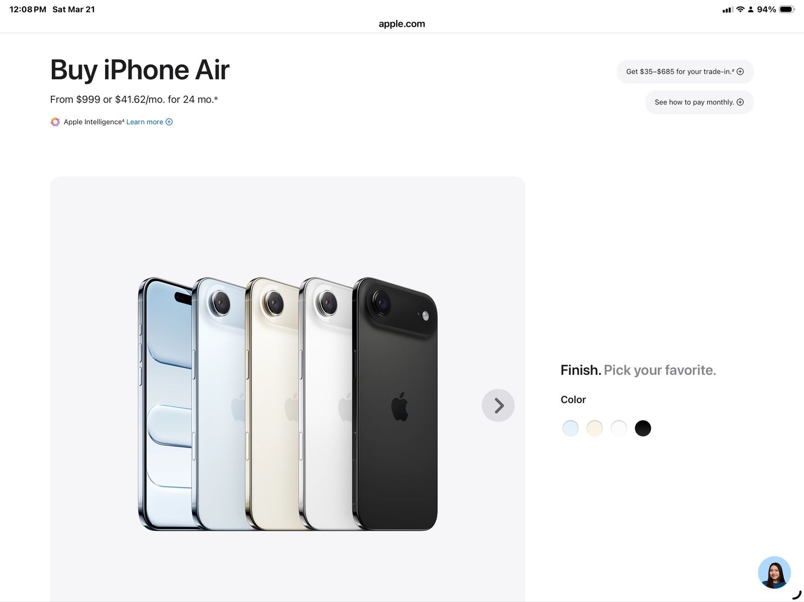 New IPhone 17 Air 256GB