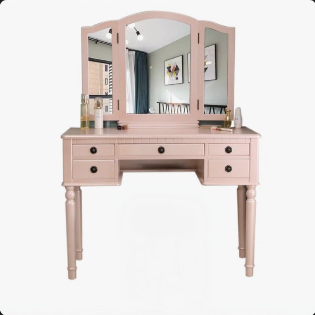 Pink Vanity with Mirror