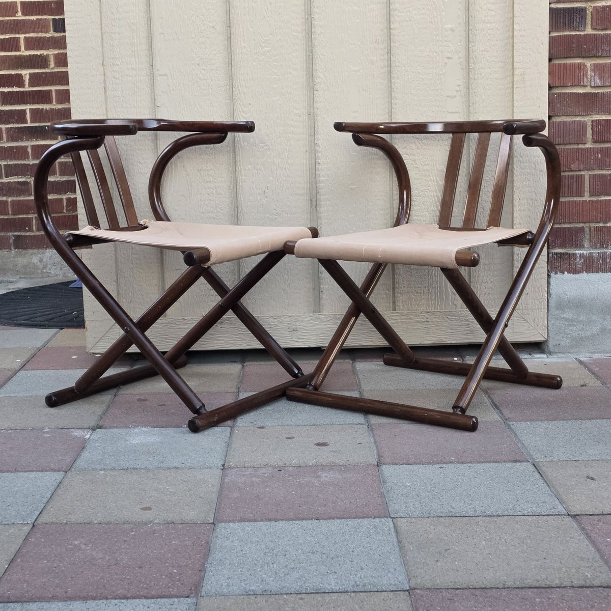 Vintage Mid-Century Thonet Style Bentwood Folding Chair Set