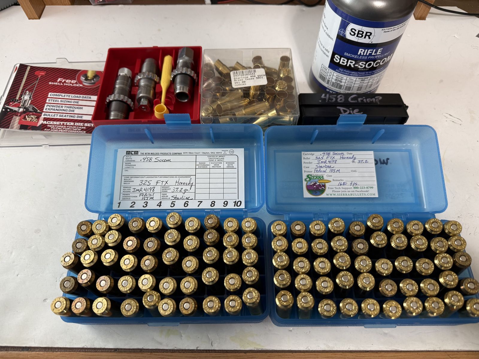 100 Rounds .458 Socom with Dies, Powder, New Brass