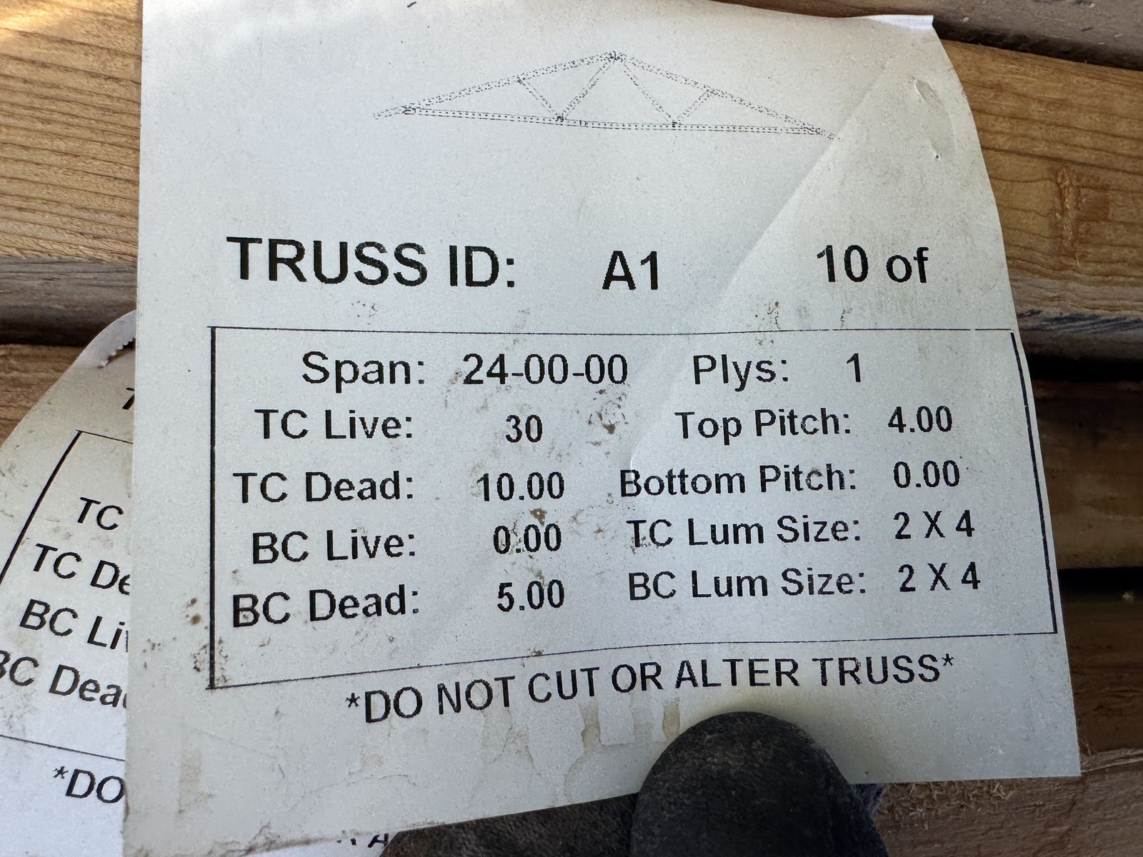 Gable style trusses