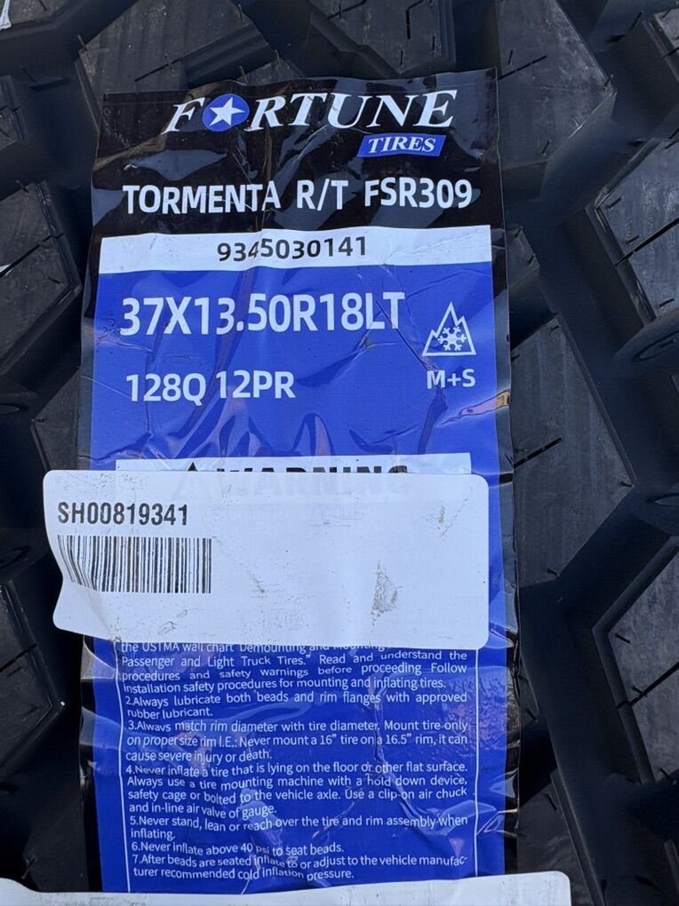 BRAND NEW SET OF 37x13.50R18LT FORTUNE TORMENTA R/T