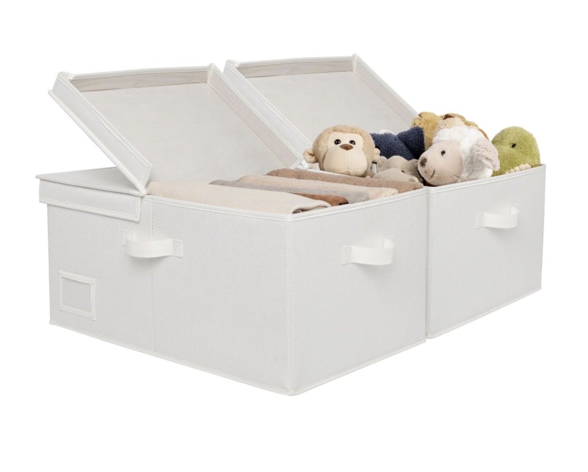 NEW! Fabric Storage Bins with Lids 2-Pack
