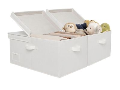 NEW! Fabric Storage Bins with Lids 2-Pack