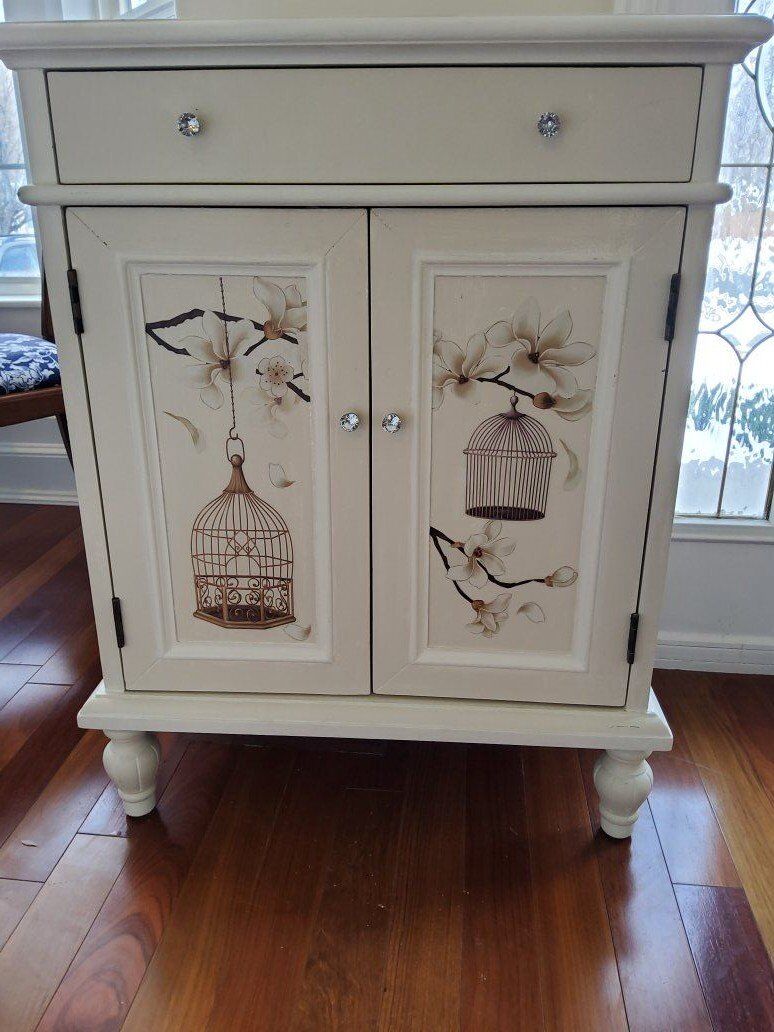 custom cabinet with a drawer & shelf behind doors