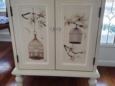 custom cabinet with a drawer & shelf behind doors