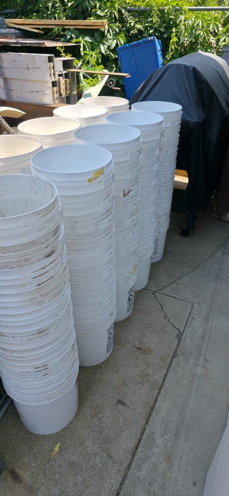 Used Ropak 4 Gallon Buckets ~70 White Plastic Pails without handles or  lids for Storage, Gardening, DIY