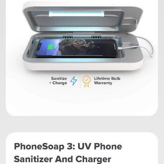 UNUSED PhoneSoap 3 UV Phone Sanitizer & Charger - 99.99% Medical-Grade Disinfection, USB-C Charging, Lifetime Warranty!