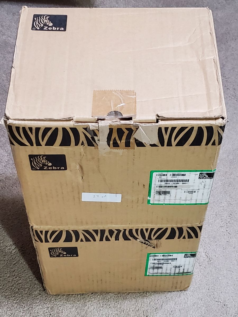 LIKE NEW, IN ORIGINAL BOX! Zebra LP2844 shipping label printer. Full package.