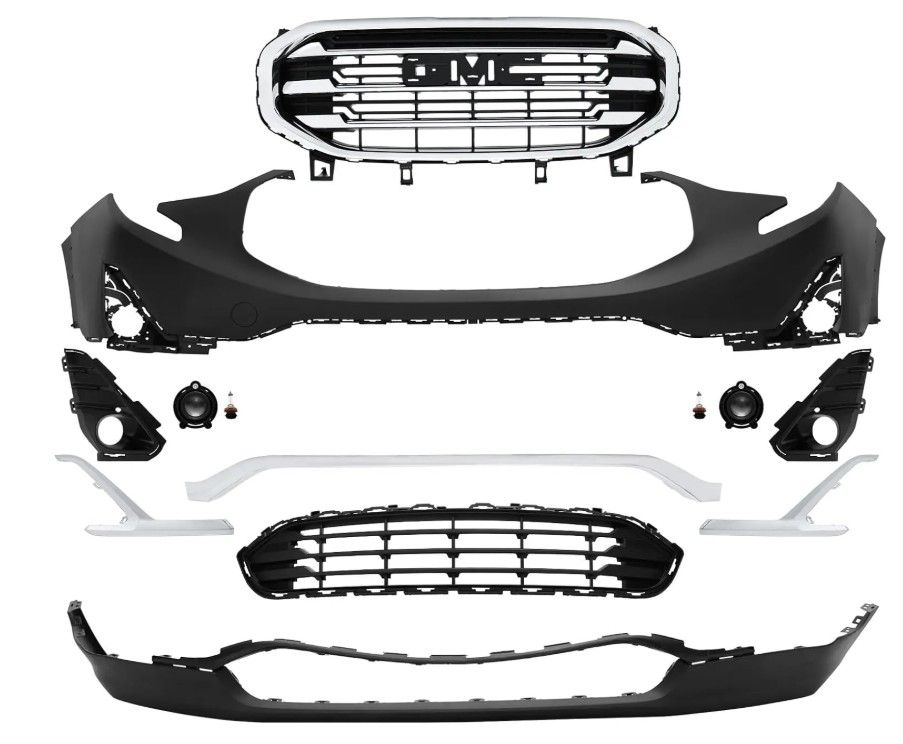 New-PENSUN Front Bumper Cover Kit with Upper/Lower Grille for 2018-2021 GMC Terrain with Fog Lights