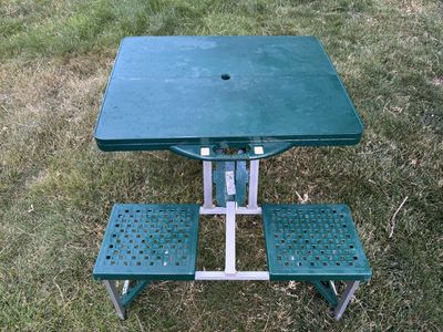 Coleman kids folding camp table and bench