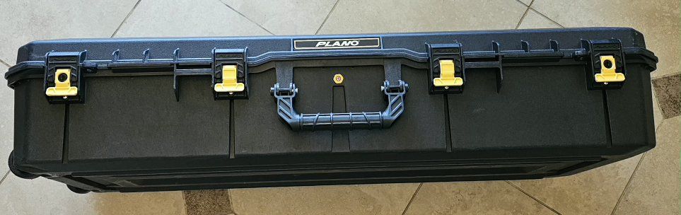 Plano All Weather Gun/Bow  Case with Wheels & Customizable Foam, 2 Sturdy Handles and Wheels  Black 
44"×17"×7"