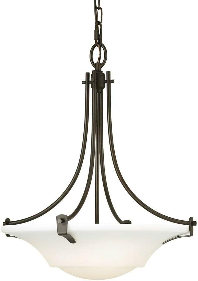 NEW SEA GULL LIGHTING BARRINGTON 3 LIGHT RUBBED OIL CHANDELIER