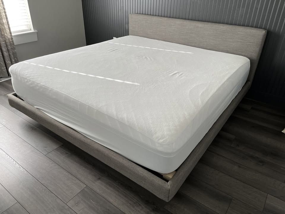 Article Tessu King Low Profile Upholstered Bed Frame & Mattress