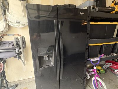 Whirlpool Black Side-by-Side Refrigerator with Ice & Water Dispenser - Used