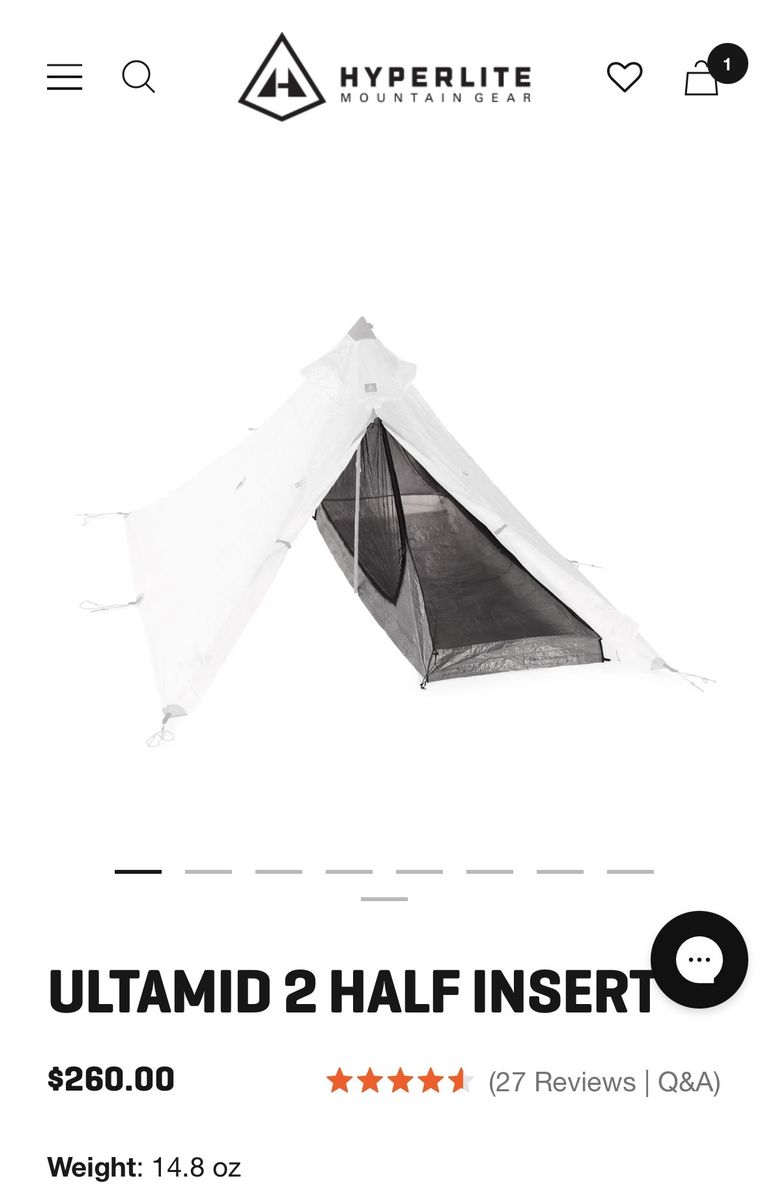 Hyperlite mountain gear Ultamid 2 half insert dyneema
