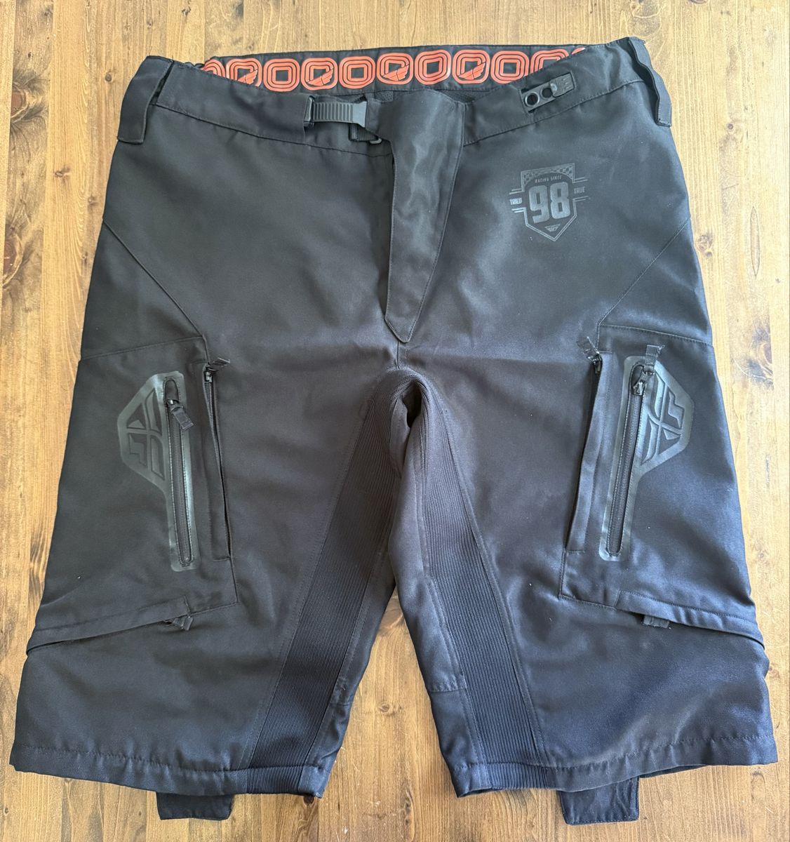 FLY Racing Patrol 40 Black Polyester Motorcycle Motocross Riding Shorts Overpants
