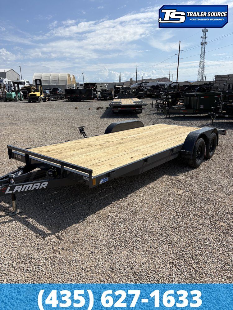 7x20 Lamar CE Flatbed Car Hauler Trailer - 7K GVWR - Dovetail