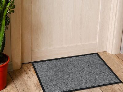 Indoor & Outdoor Grey 60"x70" Doormat - Non Slip Rubber Back Floor Mat - Super Absorbent Heavy Duty Door Mat,...