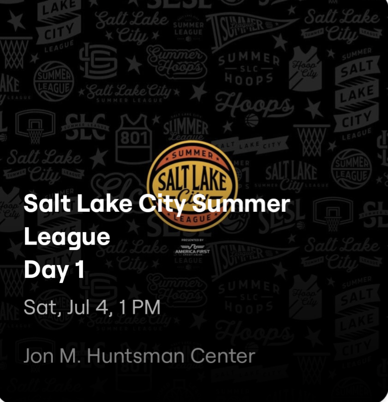 Utah Jazz Summer League Tickets Row 12 with 4 Aisle tickets!- Day 1 - Sat, July 4th