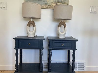 Small Navy Matching Nightstands