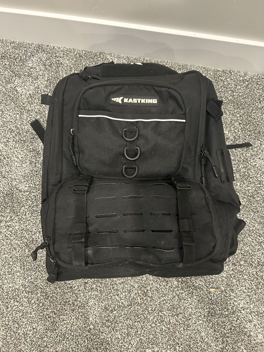 KastKing Black Fishing Tackle Backpack Multi-Compartment Gear Bag