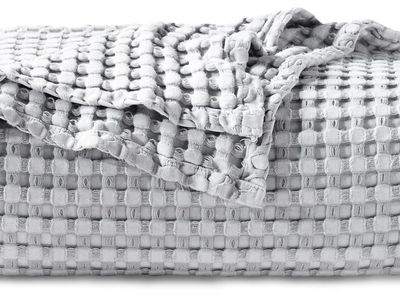New! Bedsure Cooling Cotton Waffle Weave Blanket - Lightweight Breathable Blanket of Rayon Derived from Bamboo for Hot Sleepers,