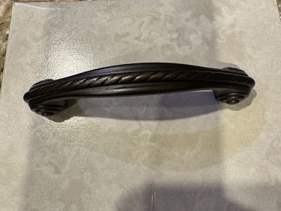 Dark Oil Rubbed Bronze 3" (76mm) Kitchen Cabinet Rope Pull Handle with Mounting Screws