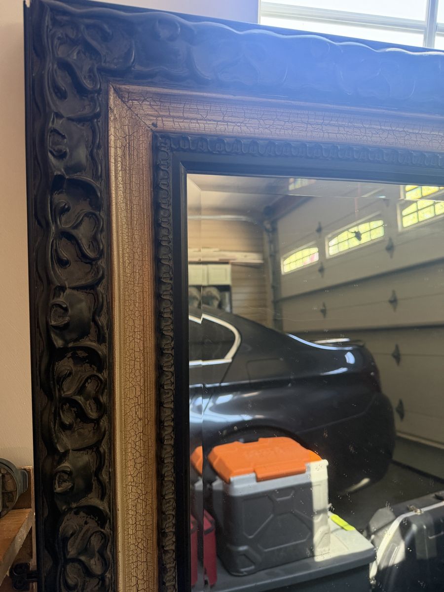 Black and brown large living room mirror