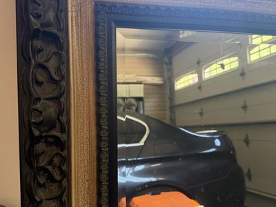 Black and brown large living room mirror