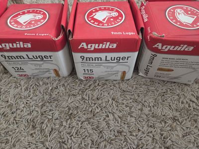 Aguila 9mm 115gr and 124gr w/American Eagle Brass Ammo - 1000rounds