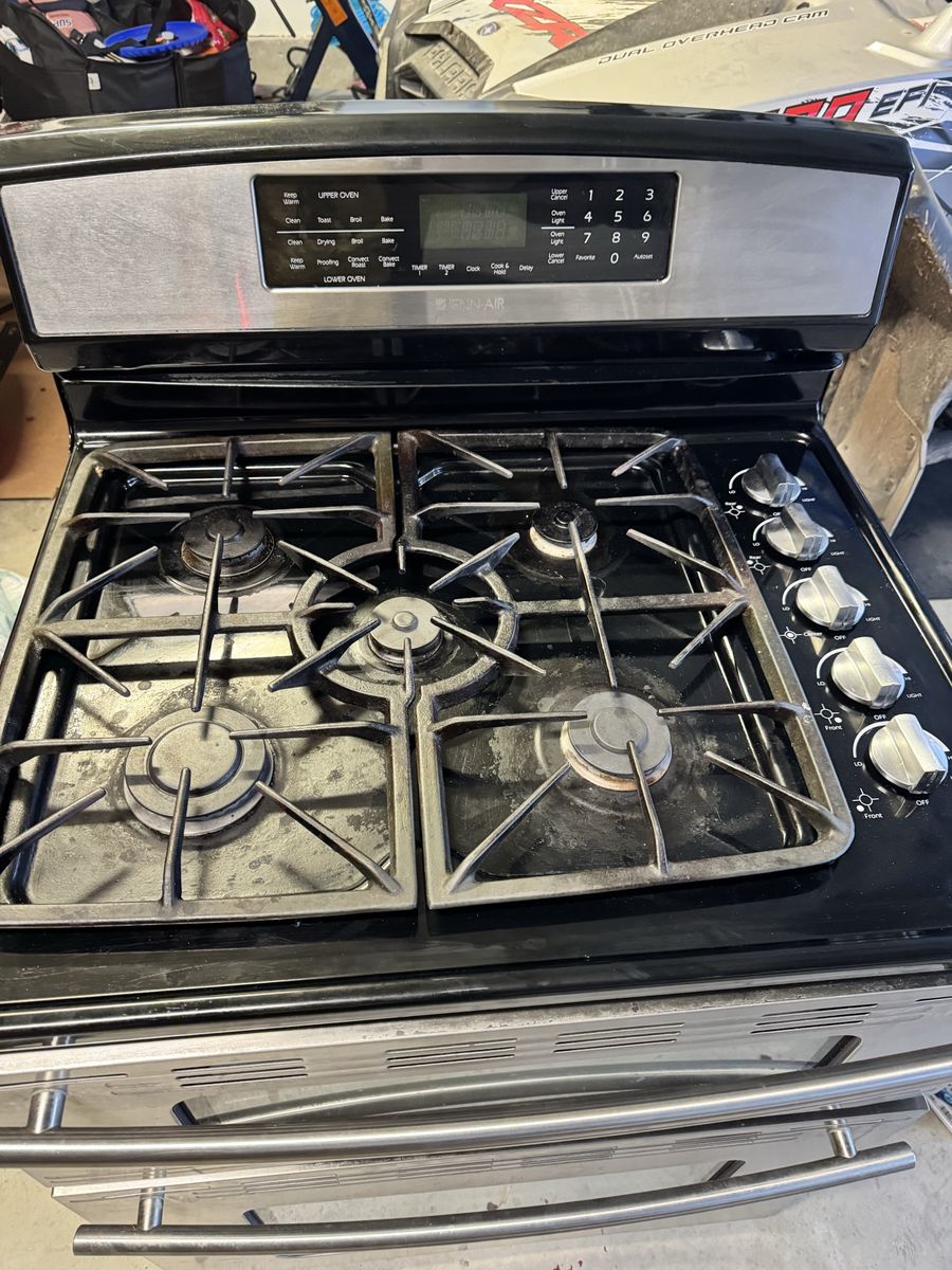Dual Fuel Jenn-Air Stainless Steel Gas Range with Double Oven