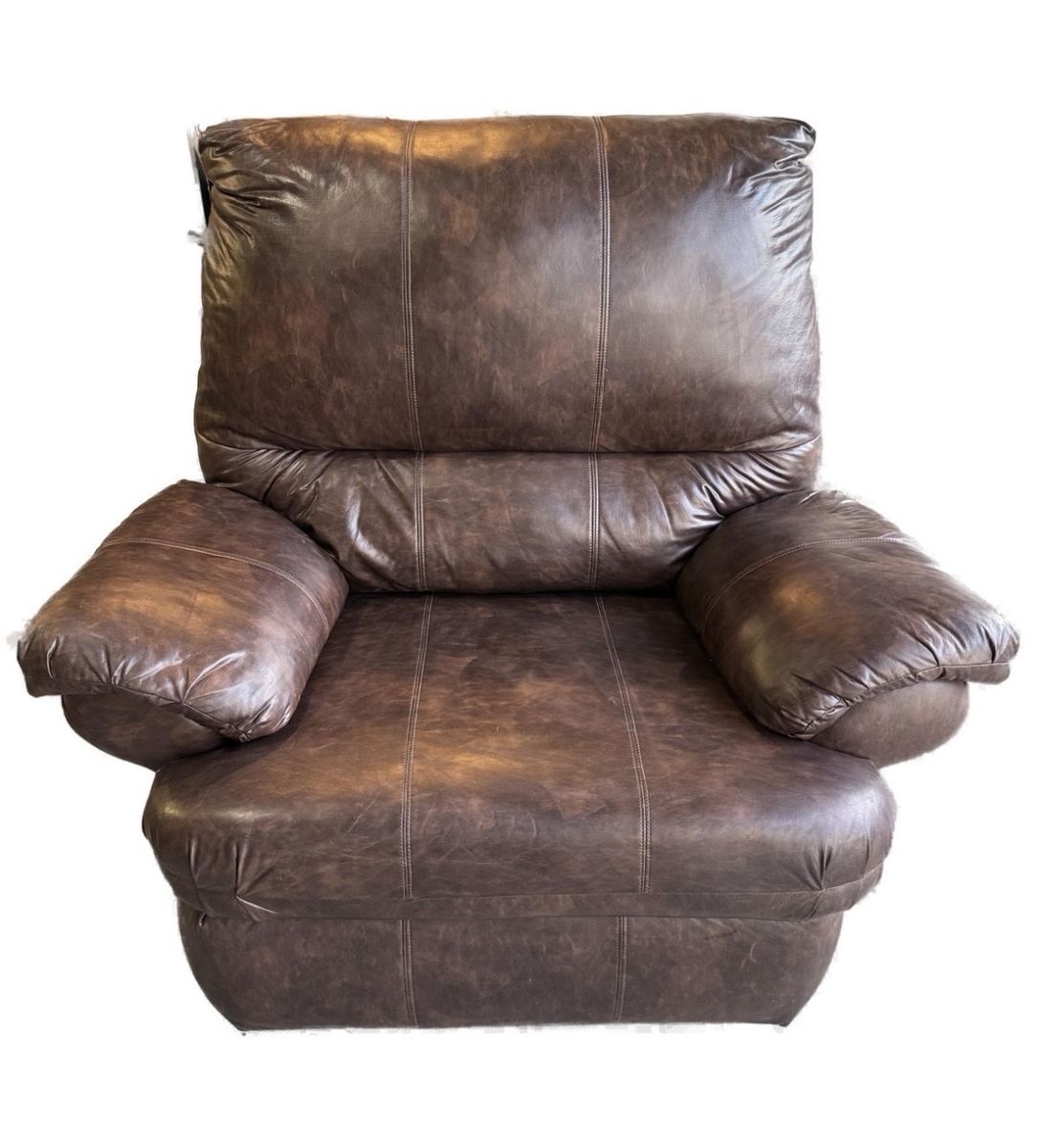 Plush Brown Faux Leather Recliner Armchair (Stratolounger)