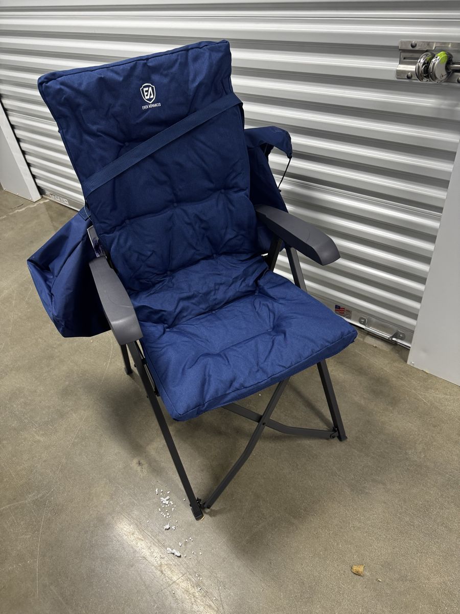 EVER ADVANCED Folding Padded Camping Chair 4 Posit