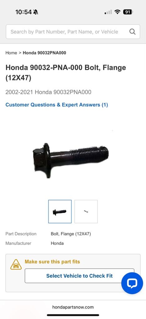 Honda Bolt Flange Pair 2002-2021 New