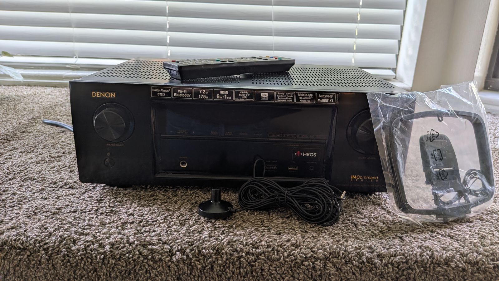 Denon AVR-X1400H 7.2 Ch Receiver - 4K/Dolby Vision/Atmos - All Accessories Included