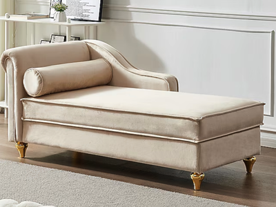 New in Box.Storage Chaise Lounge, Velvet Upholstered Sofa Recliner Lounge Chair with Pillow f