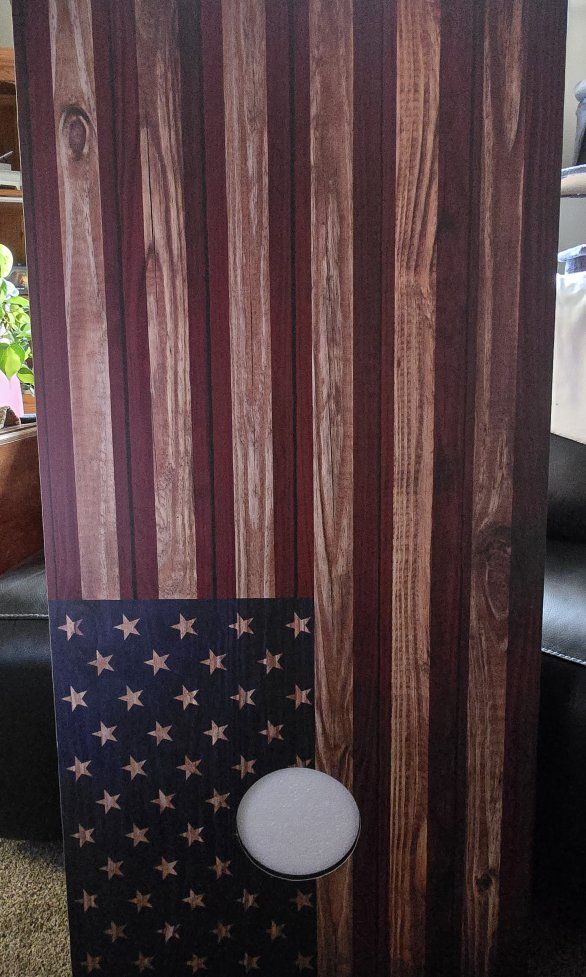 Rustic American Flag Cornhole Board Set - Patriotic Outdoor Game
