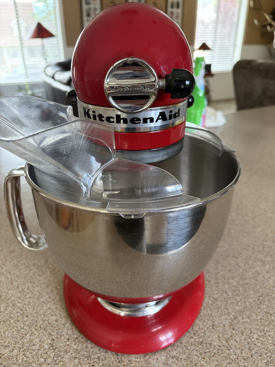 KitchenAid Artisan Stand Mixer, Red - with Stainless Steel Bowl & Pour Shield